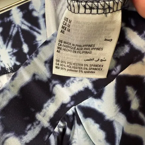 INC International Concepts Navy‎ Tie Dye Wide Leg Cropped Palazzo Pants Medium - Picture 7 of 9